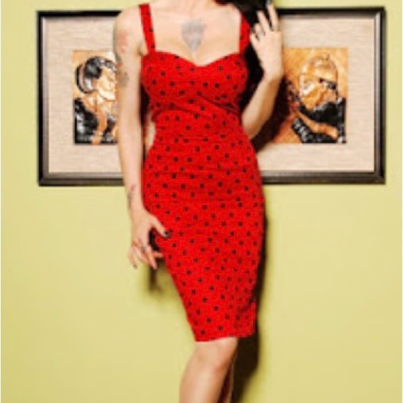 Deadly Dames Polka Dot. Amp Dress - Picture 1 of 6